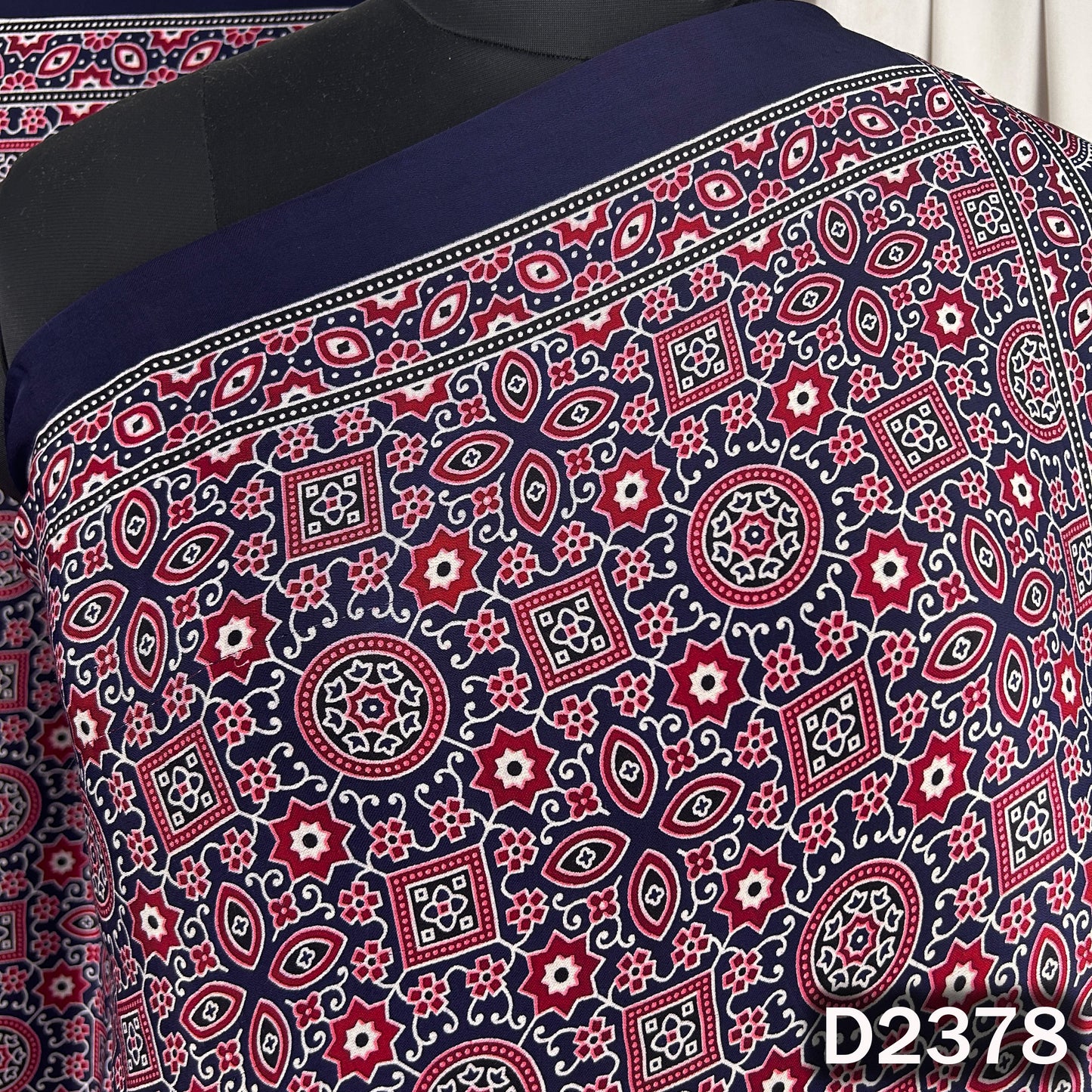 Zari Work Ajrakh Print Pure Modal Silk Dupatta - D2378