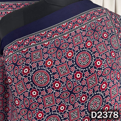 Zari Work Ajrakh Print Pure Modal Silk Dupatta - D2378
