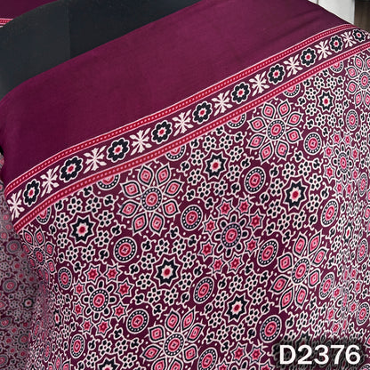 Zari Work Ajrakh Print Pure Modal Silk Dupatta - D2376