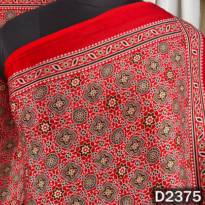 Zari Work Ajrakh Print Pure Modal Silk Dupatta - D2375