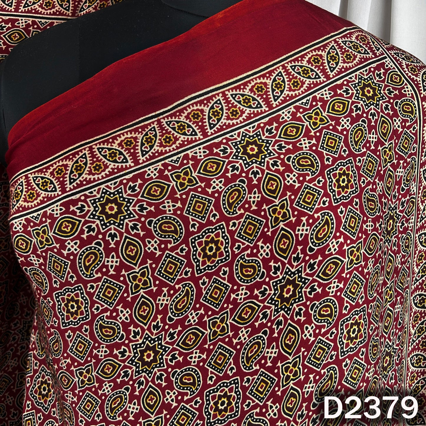Zari Work Ajrakh Print Pure Modal Silk Dupatta - D2379
