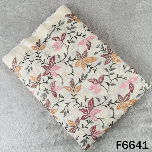 Cross Stitch Thread Embroidered Dola Silk Fabric - F6641