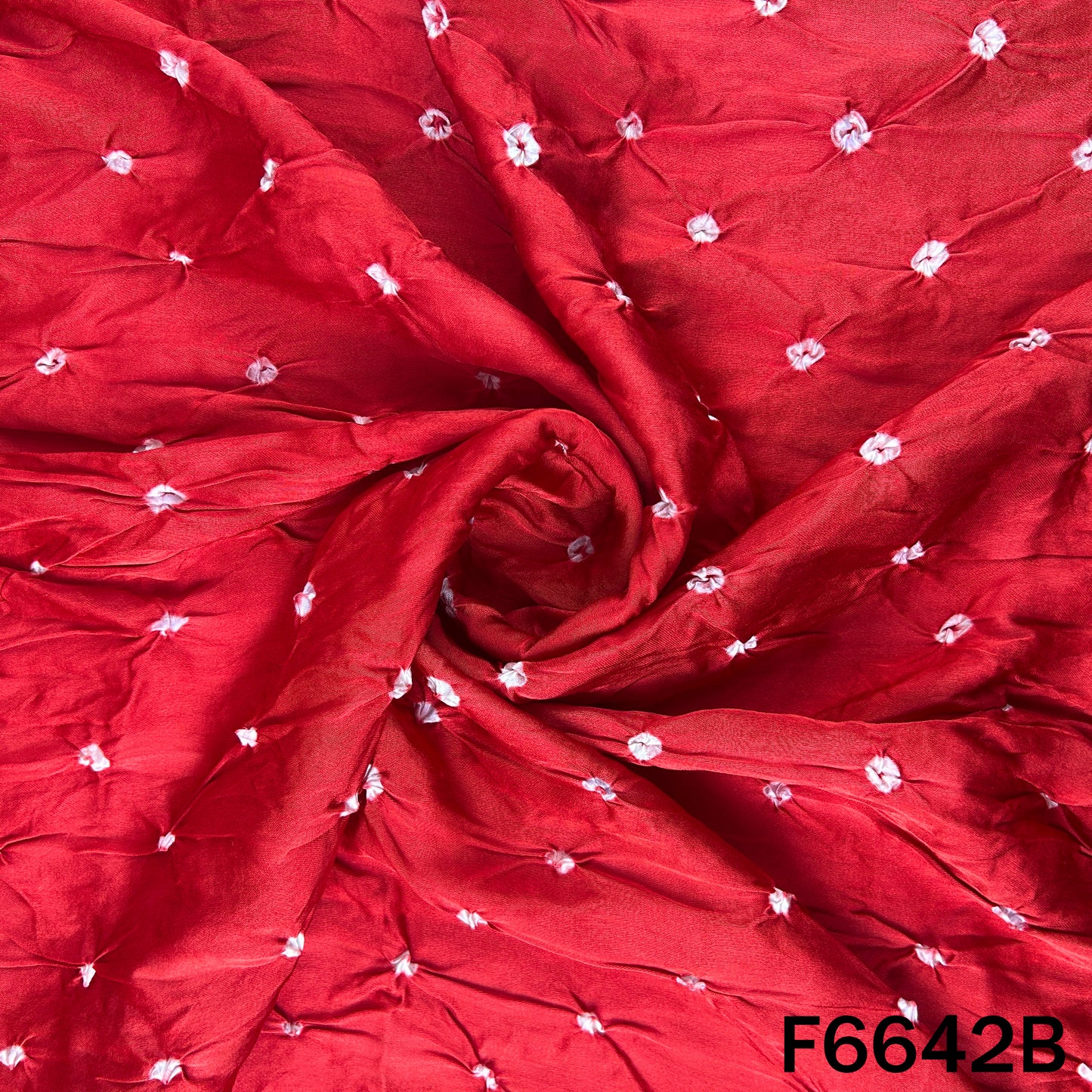 Bandhani Print Modal Satin Fabric - F6642