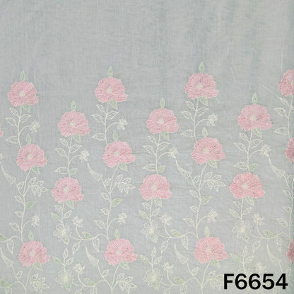 Thread Sequins Mul Chanderi Fabric - F6654