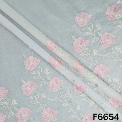 Thread Sequins Mul Chanderi Fabric - F6654