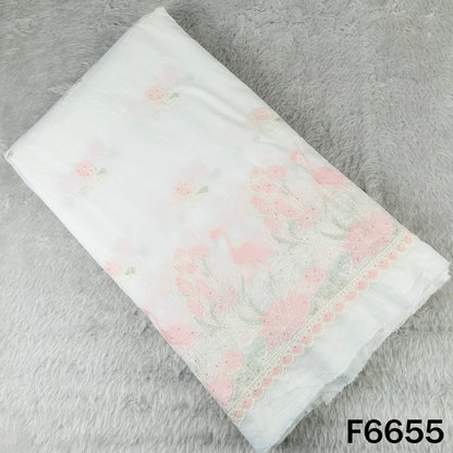 Thread Sequins Mul Chanderi Fabric - F6655