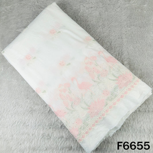 Thread Sequins Mul Chanderi Fabric - F6655
