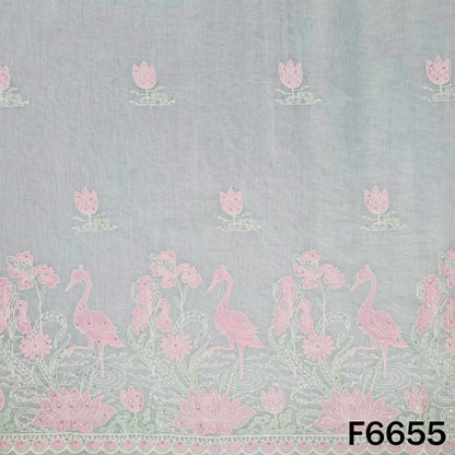 Thread Sequins Mul Chanderi Fabric - F6655
