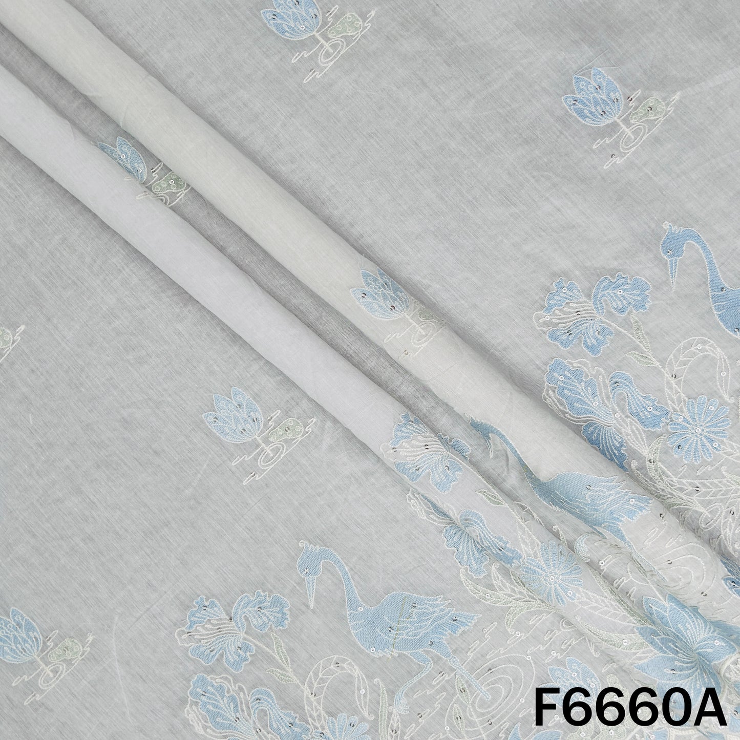 Thread Sequins Mul Chanderi Fabric - F6660