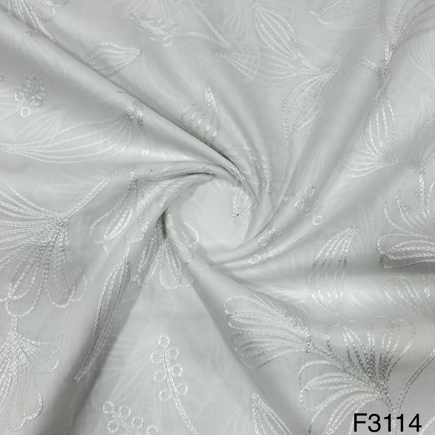 Chikankari Cotton Fabric-F3114