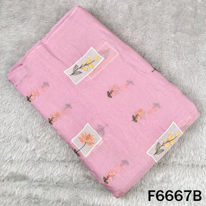 Thread Embroidered Mul Chanderi Fabric - F6667