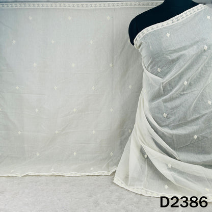 Dyeable Cut Dana Thread Sequins Embroidered Chanderi Dupatta - D2386