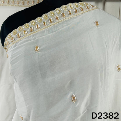 Dyeable Cut Dana Zari Sequins Embroidered Organza Dupatta - D2382
