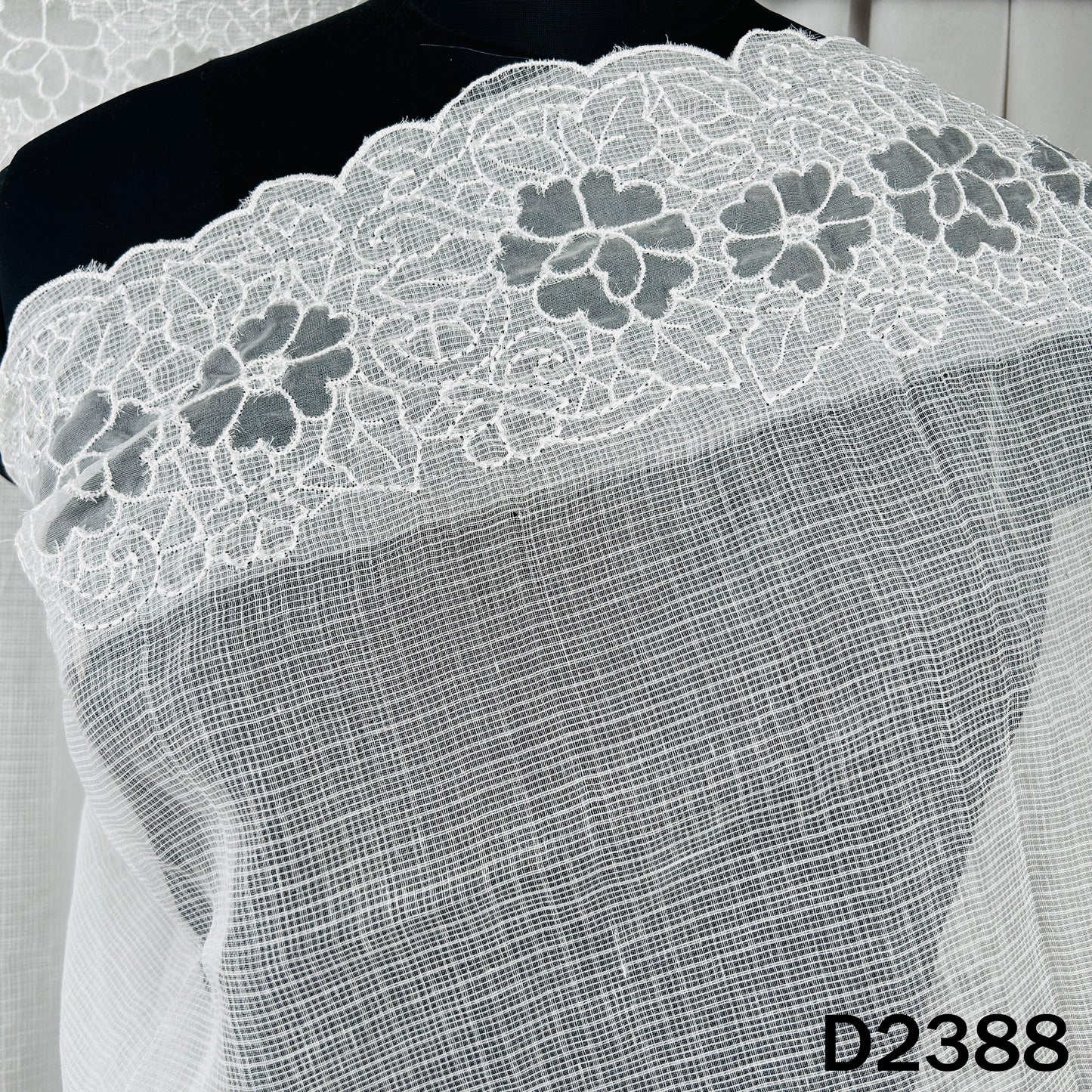 Dyeable Thread Work Kota Cotton Dupatta - D2388