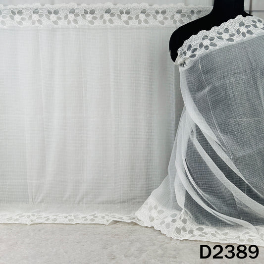 Dyeable Thread Work Kota Cotton Dupatta - D2389