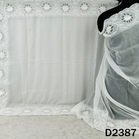 Dyeable Thread Work Kota Cotton Dupatta - D2387