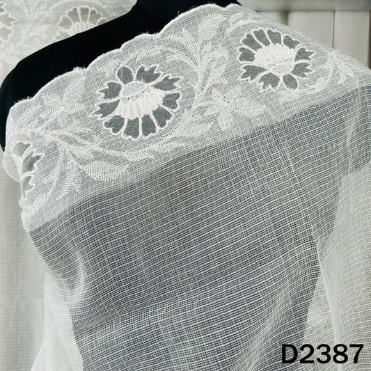 Dyeable Thread Work Kota Cotton Dupatta - D2387