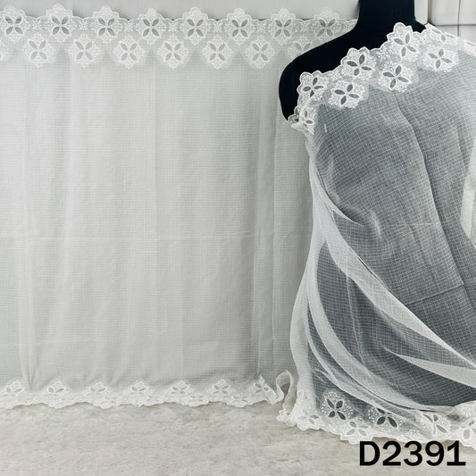Dyeable Thread Work Kota Cotton Dupatta - D2391