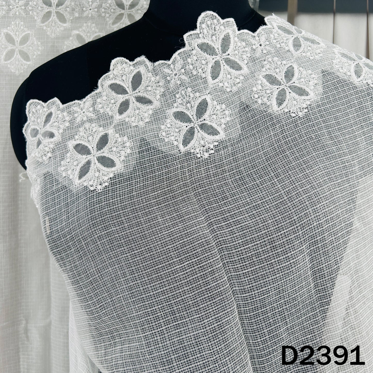 Dyeable Thread Work Kota Cotton Dupatta - D2391