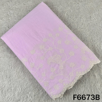 Self Jacqurad Thread Embroidered Cambric Cotton Fabric - F6673