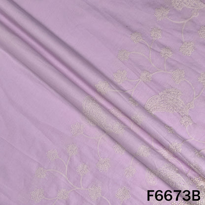 Self Jacqurad Thread Embroidered Cambric Cotton Fabric - F6673