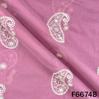 Thread Sequins Embroidered Mul Chanderi Fabric - F6674