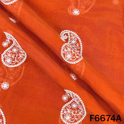 Thread Sequins Embroidered Mul Chanderi Fabric - F6674