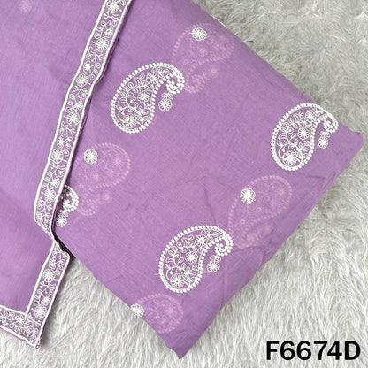 Thread Sequins Embroidered Mul Chanderi Fabric - F6674