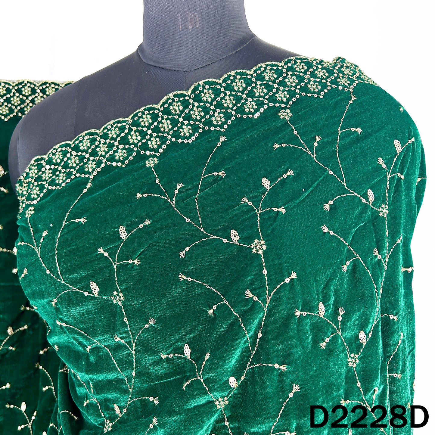 Zari Sequins Embroidered Velvet Dupatta - D2228