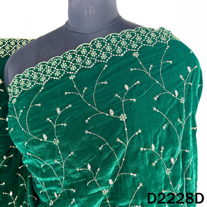 Zari Sequins Embroidered Velvet Dupatta - D2228