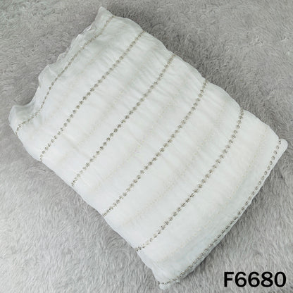 Dyeable Cut Dana Work Organza Fabric - F6680