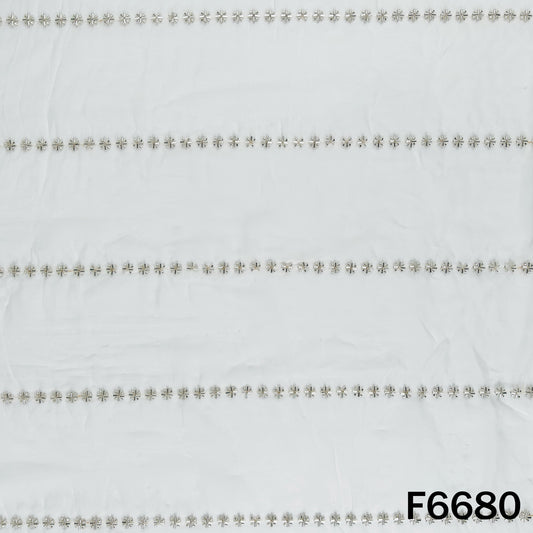 Dyeable Cut Dana Work Organza Fabric - F6680
