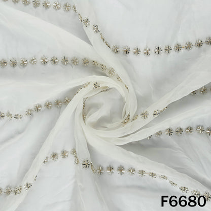 Dyeable Cut Dana Work Organza Fabric - F6680