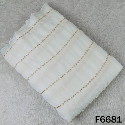 Dyeable Cut Dana Work Organza Fabric - F6681