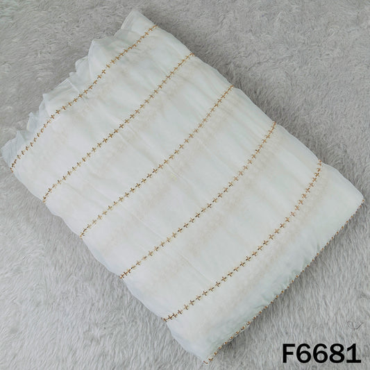 Dyeable Cut Dana Work Organza Fabric - F6681