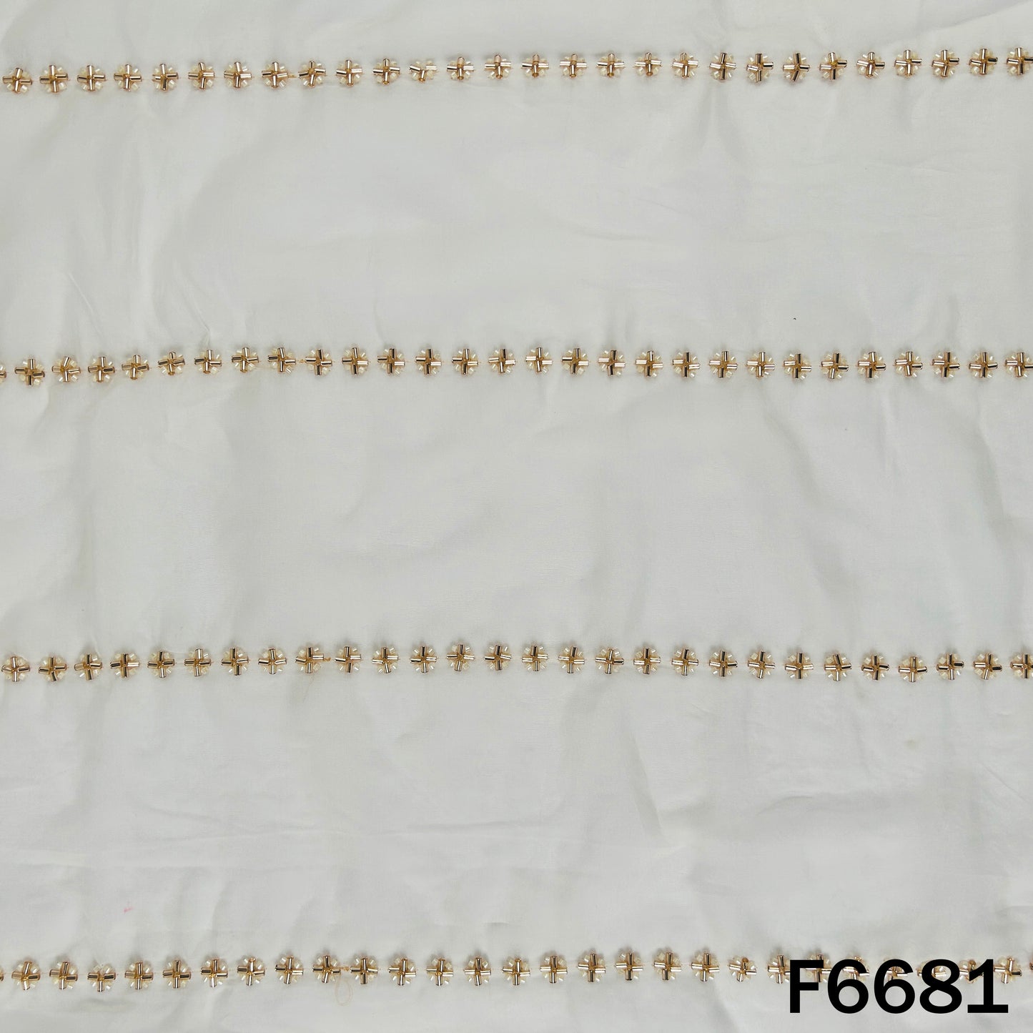 Dyeable Cut Dana Work Organza Fabric - F6681