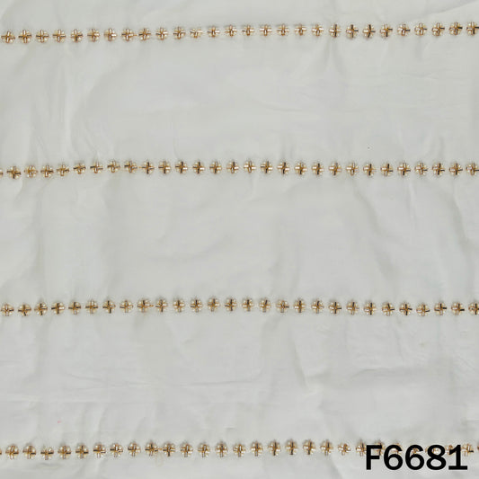 Dyeable Cut Dana Work Organza Fabric - F6681