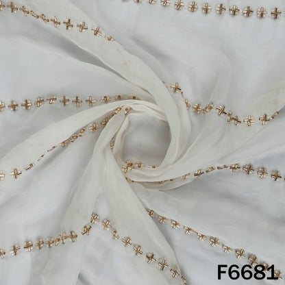 Dyeable Cut Dana Work Organza Fabric - F6681