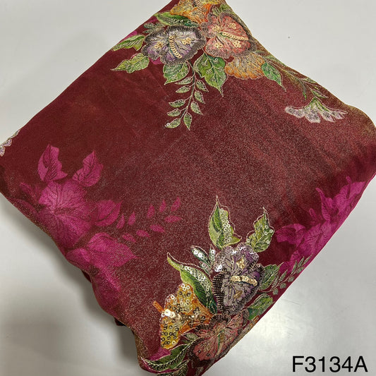 Embroidered Tissue Fabric-Fabric-F3134