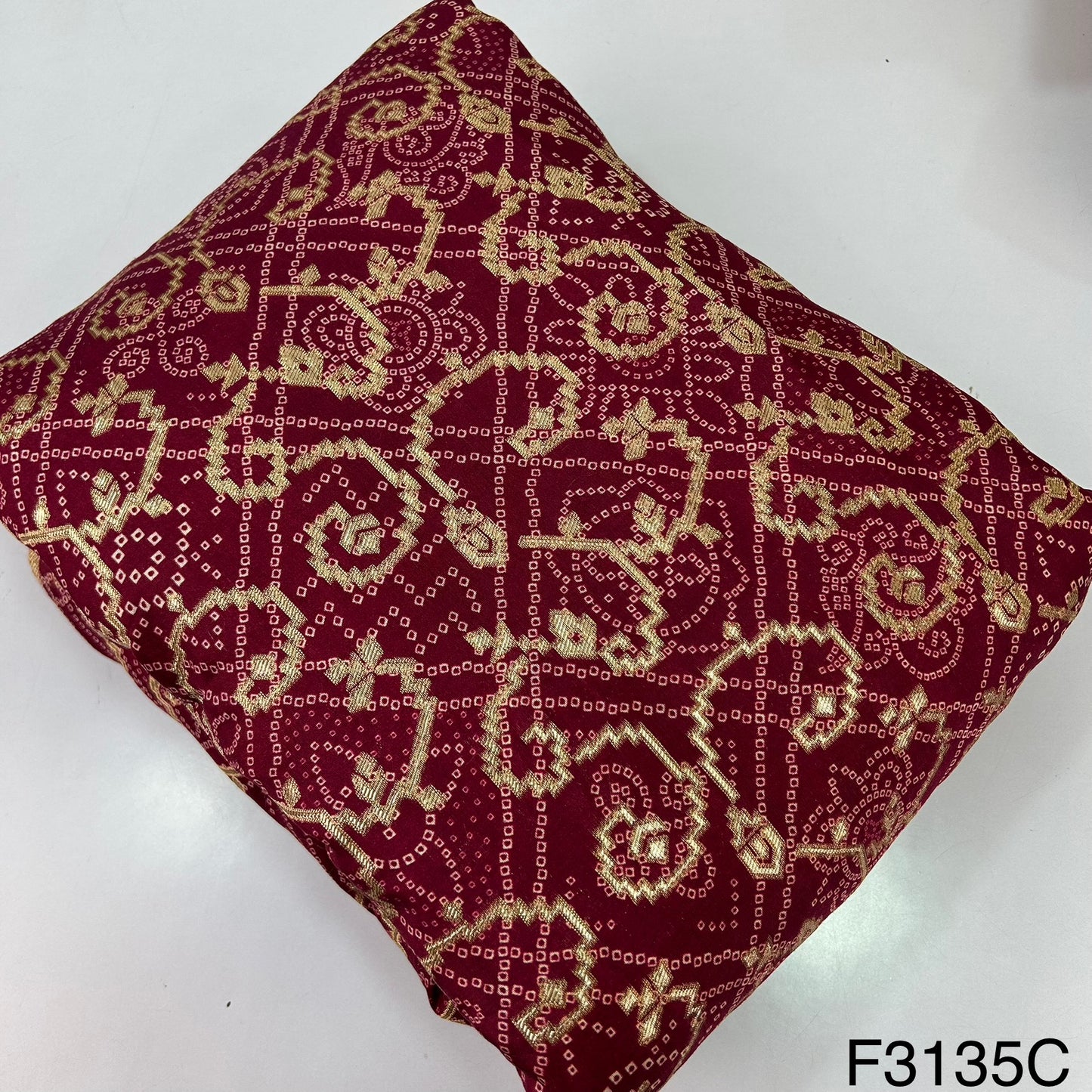 Bandhej Work Dola Silk Fabric-F3135