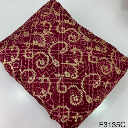 Bandhej Work Dola Silk Fabric-F3135