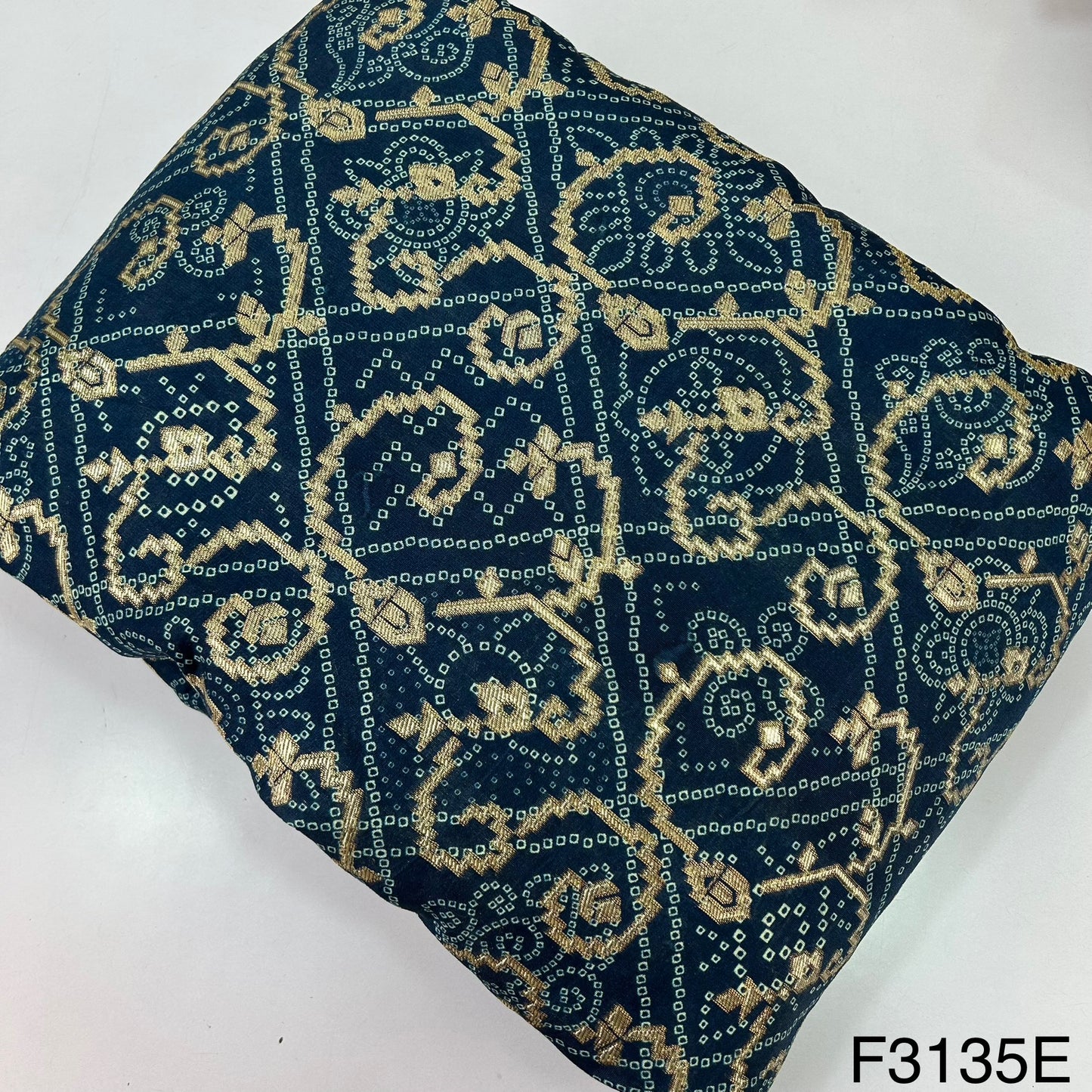 Bandhej Work Dola Silk Fabric-F3135