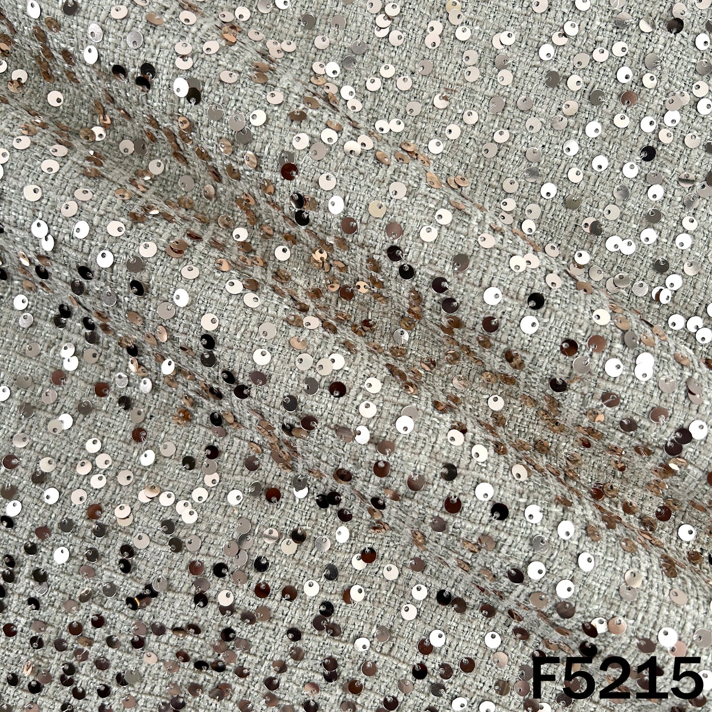Sequins Work Tweed Fabric-F5215