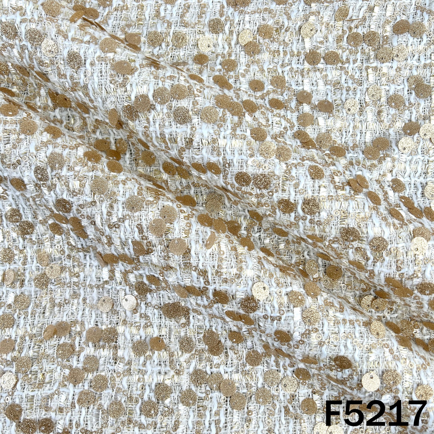 Sequins Work Tweed Fabric-F5217
