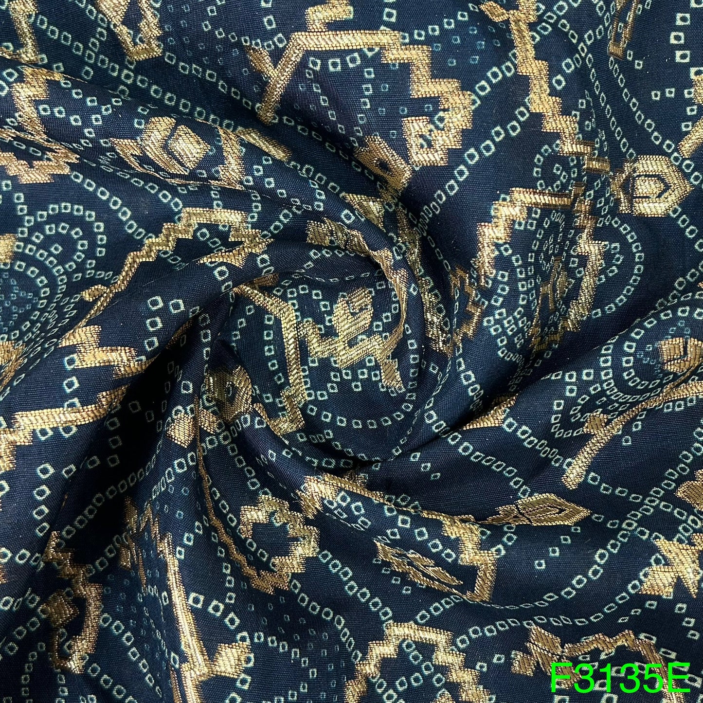 Bandhej Work Dola Silk Fabric-F3135