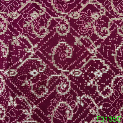 Bandhej Work Dola Silk Fabric-F3135