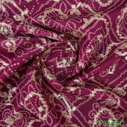 Bandhej Work Dola Silk Fabric-F3135