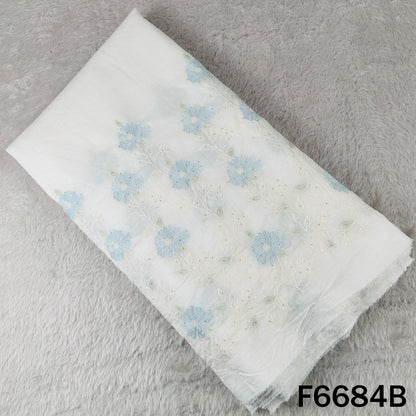 Thread Sequins Mul Chanderi Fabric - F6684