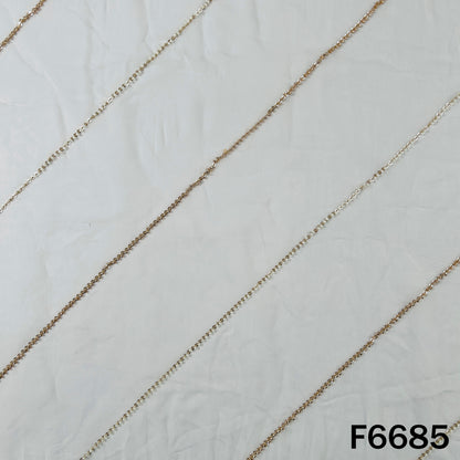 Dyeable Cut Dana Zari Sequins Work Organza Fabric - F6685