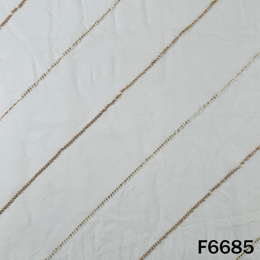 Dyeable Cut Dana Zari Sequins Work Organza Fabric - F6685